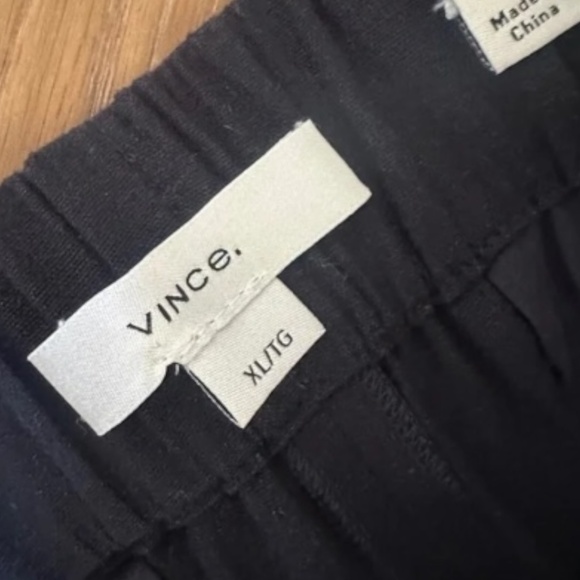 VINCE High Waist Pull-on Stretch Linen Blend Pants in Costal Navy - Picture 4 of 11
